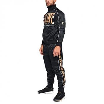 Chándal Leone 1947 Premium negro blanco dorado - XXL, Traje De Primera Calidad, Unisex Adulto, Negro, XXL, AB300