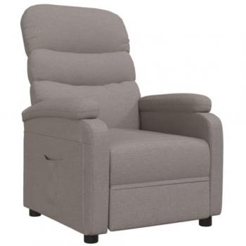 Sillón reclinable de tela gris taupe Torora Vidaxl