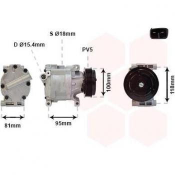 Compresor de aire acondicionado VAN WEZEL 1700K090