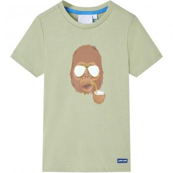 Camiseta de manga corta infantil caqui claro 92