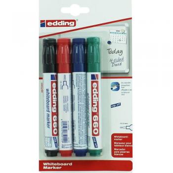 Marcador Edding surtido de 4 piezas en colores Negro, Azul, Verde y Rojo