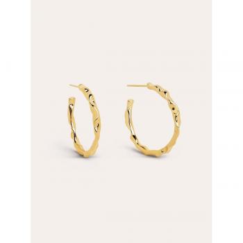 Pendientes Singularu Aro Lake - Elegantes Pendientes de Aro en Latón con Baño de Oro de 18 Kt.