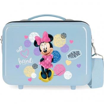 Neceser de Viaje para Niños Disney Minnie Enjoy Heart ABS Adaptable Azul 9L