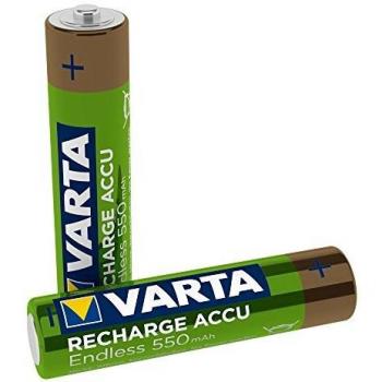 Batería Recargable Varta Endless Recharge AAA 550 mAh, hasta 3500 cargas, baja autodescarga, paquete de 2 unidades
