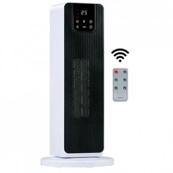 Calefactor de torre Alpina PTC-2702L, 2000W, con control remoto, oscilante, blanco y negro, para habitaciones hasta 20 m²