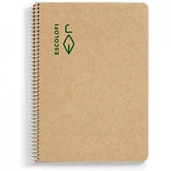 Escolofi 130045200 - Cuaderno con espiral de papel reciclado ecológico, A5