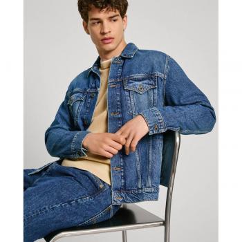 Cazadora Vaquera Pepe Jeans Pinners Hombre Regular Fit Efecto Desgastado Azul