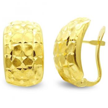 Pendientes de Oro 18k Mujer Lapidados con Cierre Palillo Catalán y Diseño Cuadrado con Formas Caladas