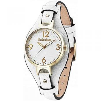 Timberland Women's 30mm Golden Stainless Steel Analog Watch with Leather Strap
