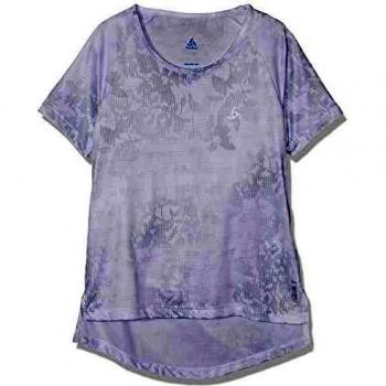 Odlo - Camiseta de Manga Corta para niñas con Cuello Redondo y Cuello Redondo, Infantil, Camisa, 312819-10637-164, White - AOP SS19, 164
