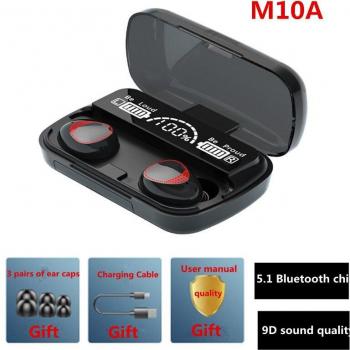 Auriculares Inalámbricos TWS Bluetooth 5.1 con Cancelación de Ruido, Micrófono y Pantalla LED para Gamers - HiFi In-Ear