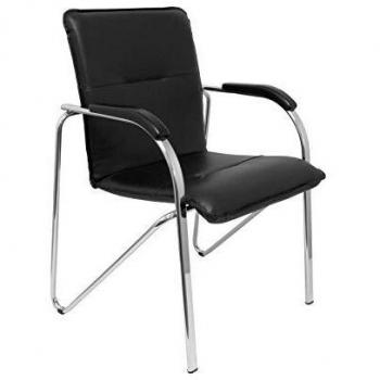 Pack 2 Sillas similpiel negro estructura cromada