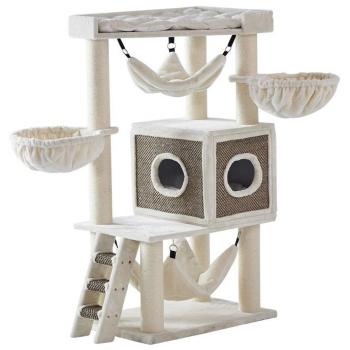 Árbol rascador para gatos Nobby Juan 166 cm color crema