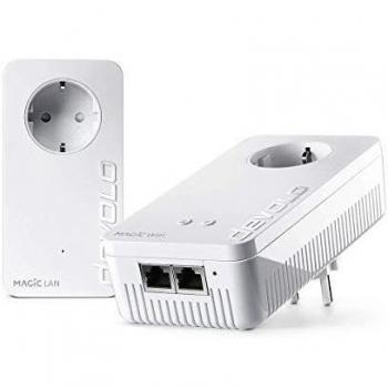 Kit de Inicio Devolo Magic 2 WiFi Next - Powerline, 2400 Mbps, 3 Conexiones LAN, Tecnología G.hn