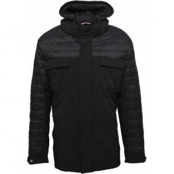 Men's Quilted Black Parka - Peak Mountain Cantheon 3XL