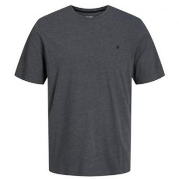 Jack & Jones Paulos Big & Tall Grey Melange Crew Neck T-Shirt for Men - Sizes 5XL to 7XL
