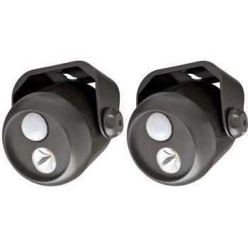 Mr. Beams MB312 Wireless Battery Powered LED Spotlight with Motion-Sensing and Light-Sensing, 2-Pack, Brown