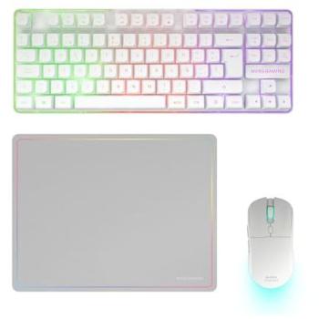 Combo Gaming Inalámbrico Mars Gaming MCPWTKL: Teclado TKL FRGB Rainbow, Ratón RGB 3200DPI con Switches HUANO y Alfombrilla Antideslizante 360x260mm