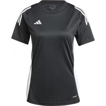 Camiseta de fútbol adidas Tiro24 mujer negra, manga corta, talla XS