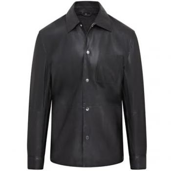 Infinity Leather Men's Unlined Black Trucker Western Shirt Jacket - Abilene
