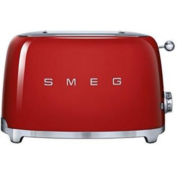 Smeg 50's Style Retro Toaster TSF01RDEU - 2 Slice, Red, 950W