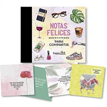 HappyMots - Talonario: Notas Felices Para Compartir + 10 Sobres Kraft Para Poder Entregar el Mensaje o la Felicitación. Hojas Perforadas para Arrancar Fácilmente y Espacio para Escribir Detrás.