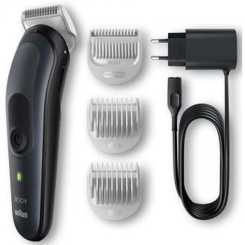 Braun BodyGroomer 3 BG 3350 - Maquinilla de afeitar corporal con tecnología SkinShield, incluye cabezal de recambio, peines para longitud de 3 mm y 5 mm, lavable, tiempo de