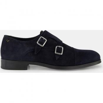 Zapatos Martinelli Empire para hombre de piel color azul marino con cierre de dos hebillas