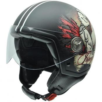 NZI 3D Vintage II Wings by Popeye Casco de Moto, Ilustración Popeye, M