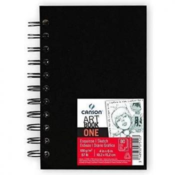 Álbum Espiral Microperforado, 10,1x15,2 cm, 80 Hojas, Canson Sketch One, Grano Fino 100g