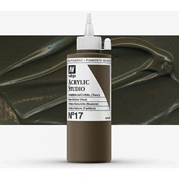 VALLEJO ACRYLIC STUDIO, PINTURA ACRÍLICA, 200ML, SOMBRA NATURAL