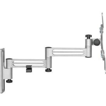 Soporte de pared para televisión Schwaiger, flexible, 13-43 pulgadas, inclinable y giratorio, hasta 30 kg, color plata