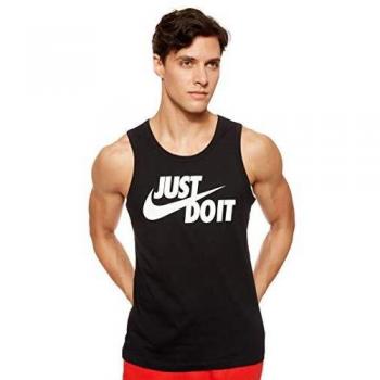 NIKE M NSW Tank Just Do It Swoosh Top/Singlet, Hombre, Black/White, XS