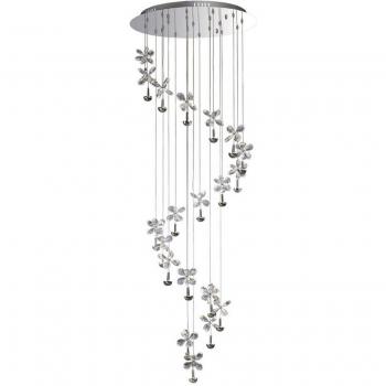 Suspensión Aviva 20 Bombillas 4000K LED cromo pulido / cristal