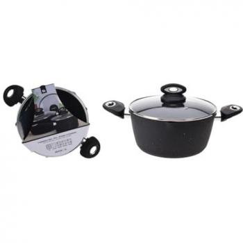 Cacerola de aluminio forjado con tapa Excellent Houseware 24 cm