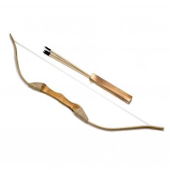 De madera rústico lazo 99 cm/39 in, carcaj y flechas - tiro con arco para niños
