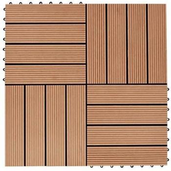 vidaXL 11 pcs Decking Tiles WPC 30x30 cm 1 sqm Teak Colour