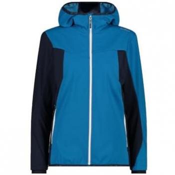 CMP Women's Functional Jacket with Fixed Hood - Blue/Turquoise - Size 44/XL