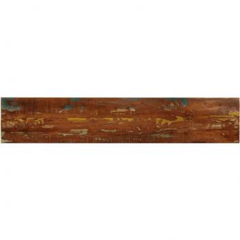 Mesa de recuperación sólida rectangular de 180x20x3,8 cm, madera maciza reciclada, color marrón
