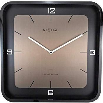 NeXtime 3518ZW - Reloj de pared y mesa Plaza Negro, Marrón