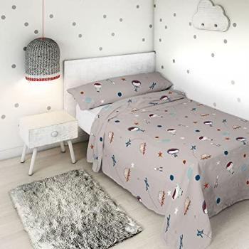 Sábana Encimera Haciendo el Indio Planet 100% Algodón 160 x 270 cm (Cama de 90)