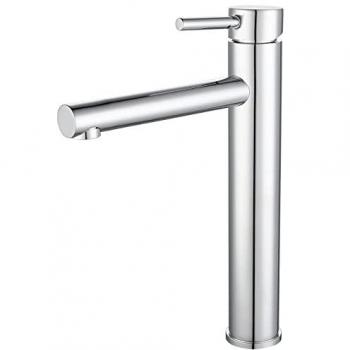 Grifo de Lavabo Alto Monomando Cromado con Caño Recto Serie Palancia - Ahorro de Agua y Fácil Instalación