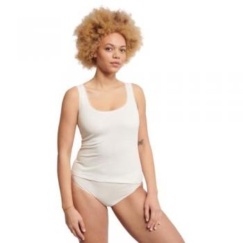 Sloggi Women's GO Tank Top 2-Pack - White Cotton Blend with Delicate Lace Details
