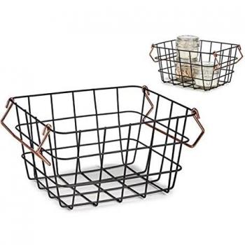 Cesta Negro Cobre Acero (18,5 x 12,5 x 24,5 cm)