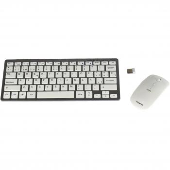 Combo Tacens Levis: Teclado Mini y Ratón Óptico Inalámbrico, 1200/2000 DPI, Color Blanco