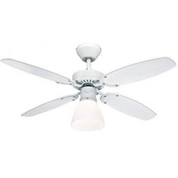 Ventilador de techo Westinghouse Capitol 105 cm con palas blanca-haya y luz