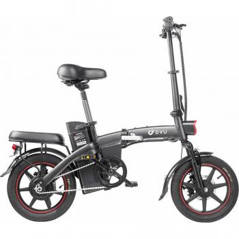 Bicicleta eléctrica DYU A5 350W Velocidad máxima 25 km/h 36V 7.5Ah Alcance máximo 70 km Crucero automático - Negro
