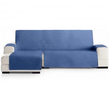 Eysa Oslo Funda, Poliéster, Azul/Gris, Chaise Longue 240cm. Válido para sofá Desde 250 a 300cm