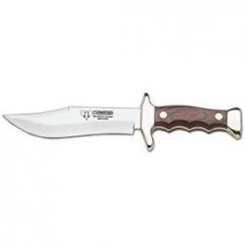 Cuchillo de monte Cudeman 204-R con mango de madera roja y hoja de 13 cm + tarjeta multiusos de regalo