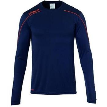 uhlsport Stream 22 Trikot Langarm Sudadera De Entrenamiento, Hombre, Azul Marino/Rojo Fluor, 128